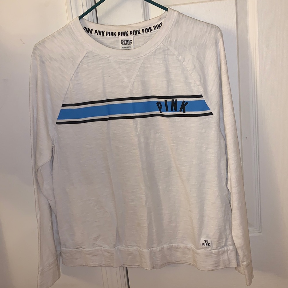 VS PINK white long sleeved shirt, size S